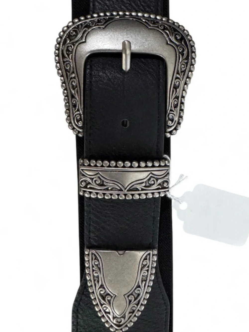 Vince Camuto Heavy Ornate Western Statement Stretch Belt - L/XL